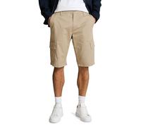 Cargoshorts TOM TAILOR, Herren, Gr. 31, N-Gr, beige mini, Web, Obermaterial: 98% Baumwolle, 2% Elasthan, unifarben, regular fit kniefrei, Hosen, mit Stretch (34899056-31) beige mini