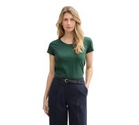 Tom Tailor Regular Fit T-Shirt aus reiner Baumwolle in Dunkelgruen, Größe L