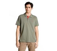 Tom Tailor - Piqué Poloshirt mit Logo-Stickerei greyish shadow olive - Gr. - XXXL