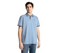 Tom Tailor Regular Fit Poloshirt mit Kontrastkragen in Rauchblau, Größe L
