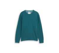 Tom Tailor - Basic Pullover in Unifarben mit Rundhalsausschnitt grün - Gr. - XXXL
