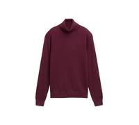 Rollkragenpullover TOM TAILOR, Damen, Gr. XL, rot (bordeaux rot), Obermaterial: 60% Baumwolle, 40% Viskose, unifarben, casual, regular fit taillenbedeckt, Langarm Rippbündchen, Pullover, mit Rippbündc