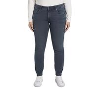 Slim-fit-Jeans TOM TAILOR PLUS, Damen, Gr. 54, N-Gr, blau (used schwarz stone blau), Denim/Jeans, Obermaterial: 91% Baumwolle, 7% Polyester, 2% Elasthan, unifarben, slim fit normal, Jeans Slim-fit-Jea