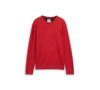 Tom Tailor Rundhalspullover Basic – 100% Baumwolle, Regular Fit – Damen 3XL Salsa Rot unifarben