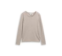 Tom Tailor - Basic Strickpullover mit Rundhalsausschnitt dark clouds grey melange - Gr. - S