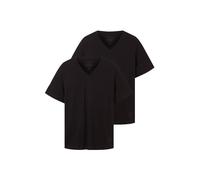 Tom Tailor Basic-T-Shirt 1037738 – Doppelpack V-Ausschnitt Baumwolle Schwarz M