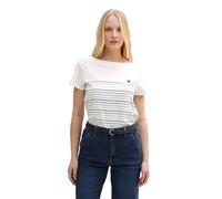 TOM TAILOR - T-Shirt mit Streifenmuster Whisper White S