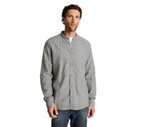 Langarmhemd TOM TAILOR, Herren, Gr. L, N-Gr, faded leaf grün chambray, Web, Obermaterial: 55% Leinen, 45% Baumwolle, unifarben, regular fit normal, ohne Ausschnitt, Manschette, Hemden, mit Knopfleiste