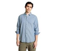 Tom Tailor - Regular Fit Hemd mit Leinenanteil bleeched blue chambray - Gr. - XXXL