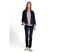 Langarmbluse TOM TAILOR "Regular", Damen, Gr. 38, preppy plum dobby, Web, Obermaterial: 100% Baumwolle, bestickt, lässig geschnitten hüftbedeckend, Rundhals, 1-Knopf-Manschette mit Knöpfen, Blusen, mi