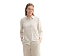 TOM TAILOR - Gestreifte Bluse mit LENZING™ ECOVERO™ beige white thin stripe 36