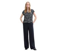 Tom Tailor Kurzarmbluse Loose Fit Viskose Allover-Muster Multicolor Navy Dot Structure Gr. 38