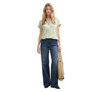 Tom Tailor Bluse 1045239 - Loose Fit Kurzarm, Streifenmuster True Green White - Gr. 40