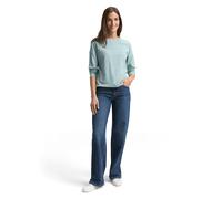 Sweatshirt TOM TAILOR, Damen, Gr. XXL, weiß moss, Sweatware, Obermaterial: 100% Baumwolle, unifarben, regular fit normal, Rundhals, Sweatshirts Sweatshirt, mit Kordelzug am Saum (55634164-XXL) weiß mo