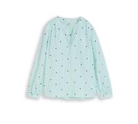 Klassische Bluse TOM TAILOR, Damen, Gr. 34, blau haze heart design, Web, Obermaterial: 100% Baumwolle, bedruckt, regular fit normal, Manschette, Blusen Klassische Bluse, mit All-Over Print (45617239-3
