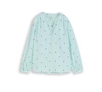 Klassische Bluse TOM TAILOR, Damen, Gr. 38, blau haze heart design, Web, Obermaterial: 100% Baumwolle, bedruckt, regular fit normal, Manschette, Blusen Bluse, mit All-Over Print (45617239-38) blau haz