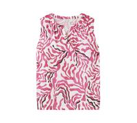 TOM TAILOR Damen Basic Blusen-Top mit Allover-Print, pink cut palmtree design, XXXL