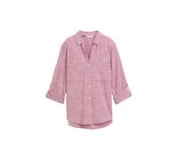 Tom Tailor Damenbluse Langarm mit Brusttaschen 100% Baumwolle V-Ausschnitt Regular Fit Gr. 40 pink