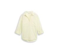 Langarmbluse TOM TAILOR "Regular", Damen, Gr. 46, soft lemon, Web, Obermaterial: 100% Baumwolle, regular fit hüftbedeckend, V-Ausschnitt, Krempelärmel,mit Knöpfen, Blusen, mit Brusttaschen (87102131-4