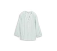 Tom Tailor Bluse gestreift V-Ausschnitt 100% Viskose Damen Gr. 40 blau haze weiß