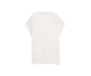 Tom Tailor - Blusenshirt im Material-Mix whisper white - Gr. - XXXL