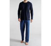 Pyjama TOM TAILOR, Herren, Gr. 50, blau, mittel, karo, Single Jersey, Obermaterial: 100% Baumwolle, Homewear-Sets Pyjama (14956566-50) blau, mittel, karo