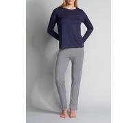 TOM TAILOR - Langes Pyjama Set mit Streifenhose blau 44