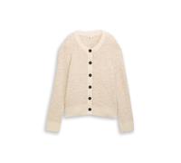 Tom Tailor Damen Cardigan 1049149 Bouclé mit Wollanteil Sand Stone Beige Melange XXL