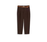 Tom Tailor - Loose Fit Barrel Hose mit Gürtel java dark brown - Gr. - 28