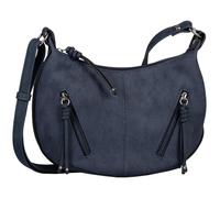 Umhängetasche TOM TAILOR "Caia" Gr. B/H/T: 25 cm x 21 cm x 9,5 cm, blau Damen Taschen Handtaschen Umhängetasche aus weich genarbte Nubukleder Imitat (84183768-0)