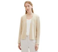 Tom Tailor Strickjacke mit offener Vorderseite in Beige, Größe XXL