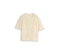 Tom Tailor Regular Fit Strickjacke aus Baumwoll-Mix in Offwhite, Größe L
