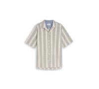 Tom Tailor - Comfort Fit Kurzarmhemd mit Streifen olive multicolor stripe - Gr. - XL