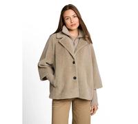 Fellimitatjacke TOM TAILOR "Regular", Damen, Gr. L, beige (soft taupe grau), Web, Obermaterial: 54% Polyamid, 46% Polyester. Futter: 100% Polyester, unifarben, regular fit hüftbedeckend, Rundhals, Lag