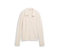 Tom Tailor - Cosy Langarmshirt mit Polokragen beige - Gr. - XL