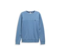 Tom Tailor - Crewneck Sweatshirt mit Struktur-Mix faded uniform blue - Gr. - XXXL