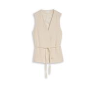 Tom Tailor - Crinkle Blazer-Weste mit Leinenanteil 36844 sand stone bei - Gr. - 34