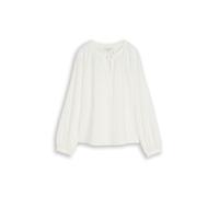 Tom Tailor - Crinkle Bluse mit Bindeband whisper white - Gr. - 36