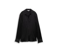 Tom Tailor - Crinkle Satinbluse schwarz - Gr. - 36