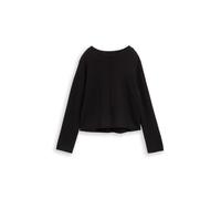 Tom Tailor - Cropped Strickpullover mit Stehkragen deep black - Gr. - L