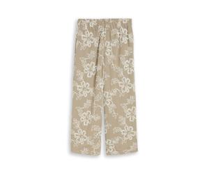Tom Tailor - Culotte Hose mit Blumen-Stickerei olive white big flower design - Gr. - 26