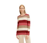 TOM TAILOR Damen 1033701 Basic Strickpullover, 28150 - Pink Block Stripe, M