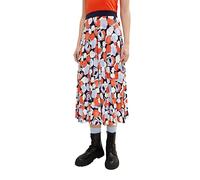 TOM TAILOR Damen 1035238 Plissee Rock, 31116 - Navy Flower Design, 34