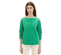 TOM TAILOR Damen 1035341 Sweater mit Struktur & gerafftem Ärmel, 31032 - Vivid Leaf Green, XL