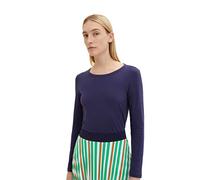 TOM TAILOR Damen 1035396 Basic Langarmshirt, 11331 - Atlantic Ocean Blue, 3XL