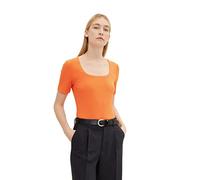 TOM TAILOR Damen 1035461 Basic T-Shirt, 15612 - Fever Red, XXL