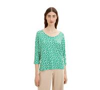 TOM TAILOR Damen 1035463 Loose Fit T-Shirt mit Muster, 31117 - Green Floral Design, XL