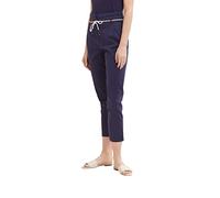 TOM TAILOR Damen 1035503 Paperbag Chino Hose mit Gürtel, 11331 - Atlantic Ocean Blue, 38W / 28L