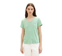 TOM TAILOR Damen 1035853 T-Shirt mit V-Ausschnitt, 31034 - Okra Green, XL