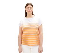 TOM TAILOR Damen 1035934 Plussize Loose Fit T-Shirt mit Streifen, 31575 - Orange Gradient Stripe, 48 Große Größen